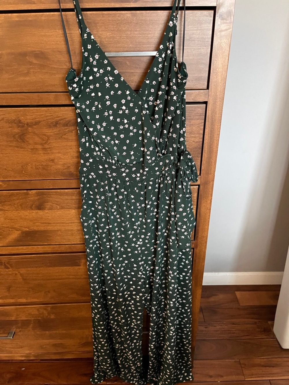 Kaileigh Dark Green Floral Wrap Maxi Jumper